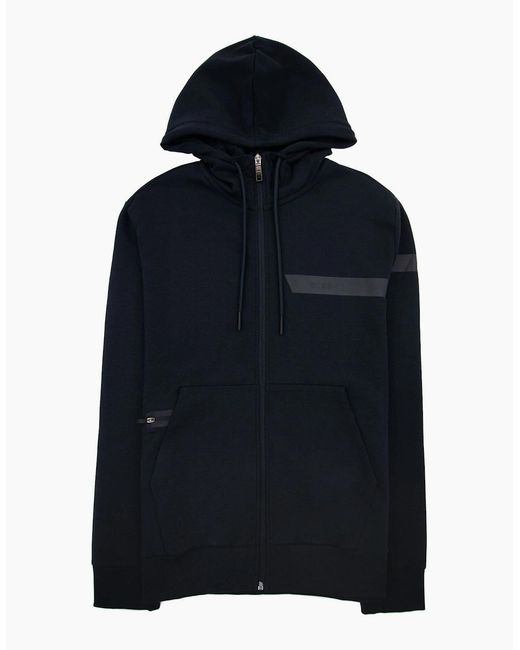 Boss Blue Saggy 1 Stripe Logo Zip Up Hoody 402 for men
