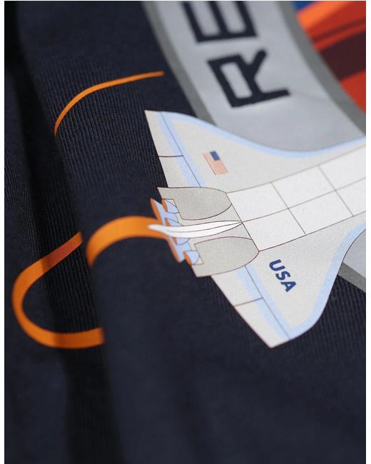 Alpha Industries Blue Limited Edition Mission To Mars Reflective T-Shirt for men