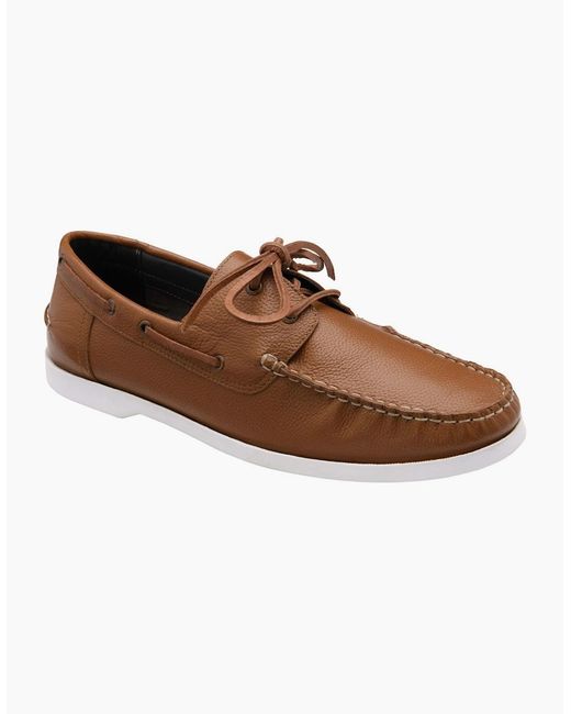Frank Wright Brown Reaney Boat Shoes for men