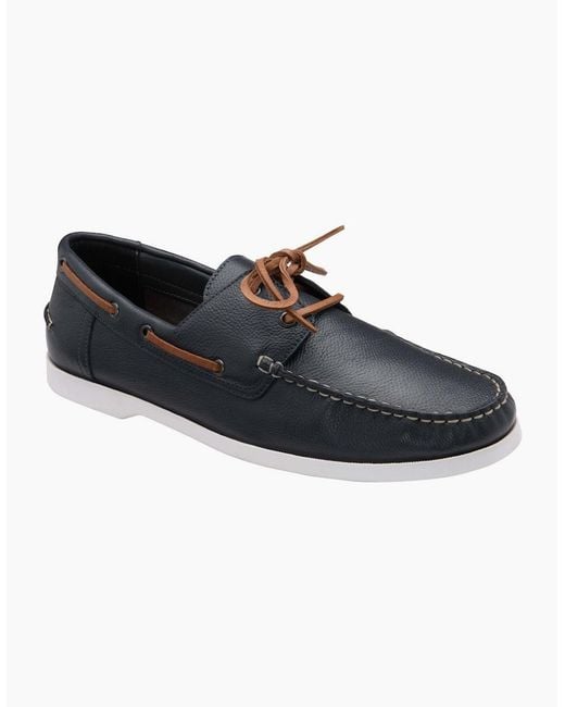 Frank Wright Black Reaney Boat Shoes for men