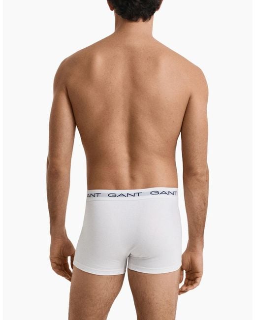 Gant Blue Trunks 3 Pack Mixed Repeat Logo Stretch Underwear Cotton Trunks for men