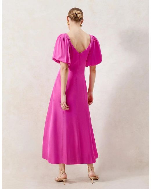 Ro&zo Pink Yasmin Puff Sleeve Dress