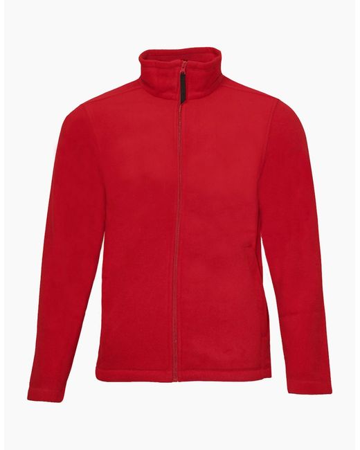 Regatta Red Plain Micro Fleece Full Zip Jacket (Layer Lite) for men