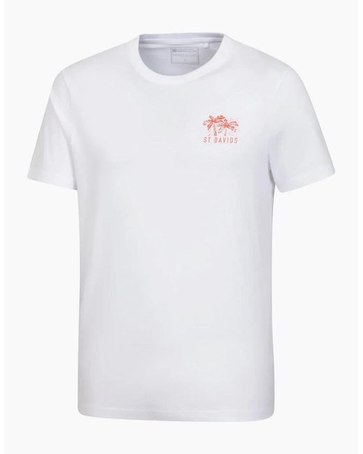 Mountain Warehouse White St Davids Printed Organic T-Shirt for men