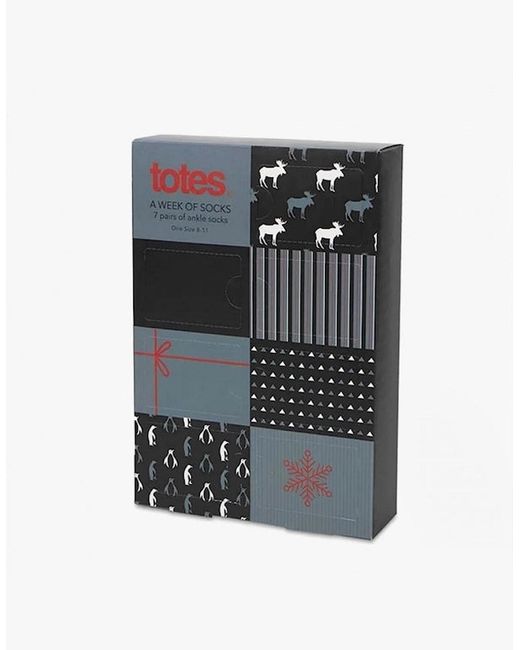 Totes Blue Toasties 7-Days-Of-The-W Crew Socks for men