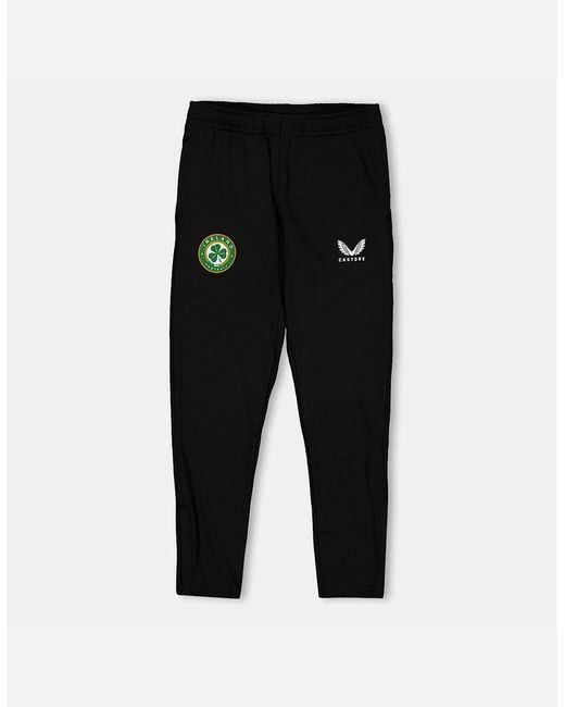 Castore Black Fai Solid Patterned Slim Track Pants