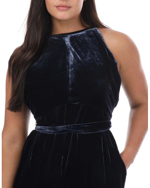 Ted Baker Black Libbiey Velvet Wrap Bodice Jumpsuit