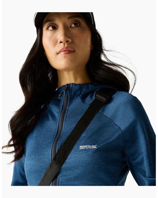 Regatta Blue Ladies Ferna Stretch Hooded Fleece Jacket