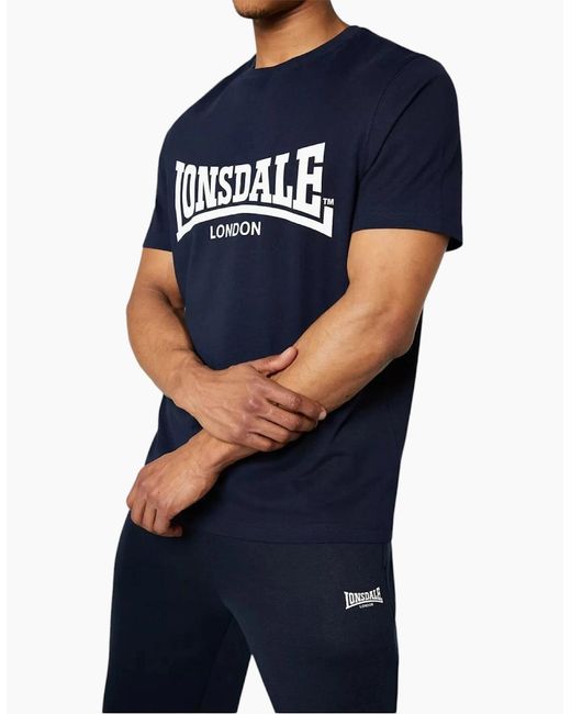 Lonsdale Black T Shirts Essential Logo Crew Neck Tee