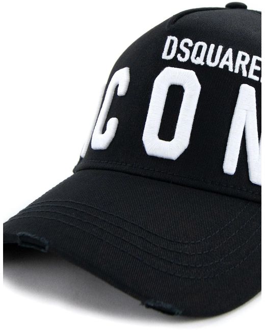 DSquared² Black D2 Icon Cap for men