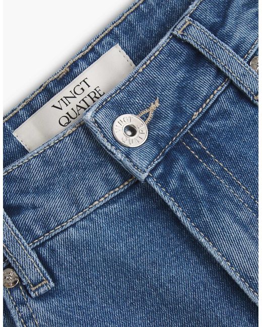 Vingt Quatre Denim Blue Vingt Quatre Taper Fit Light Jeans for men