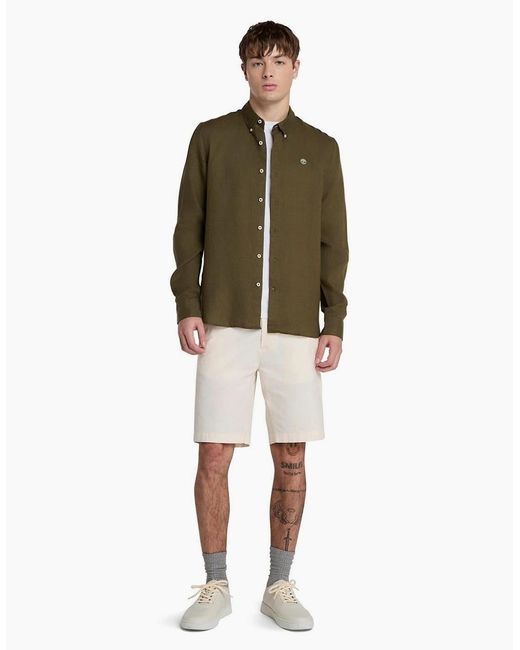 Timberland Green Regular Fit Long Sleeve Shirt for men