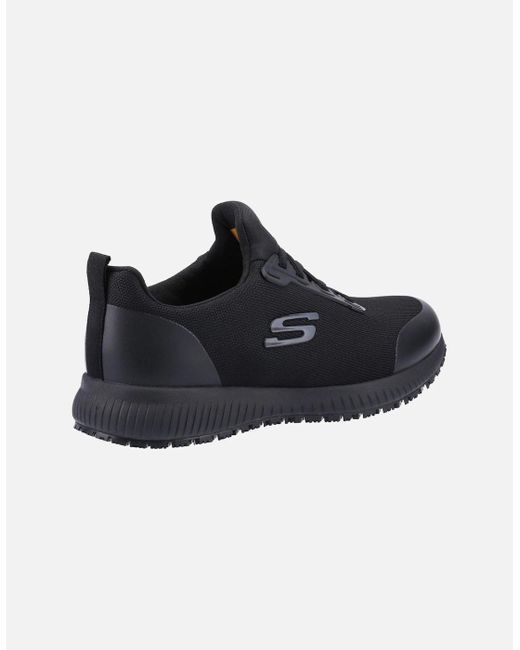Skechers Black Squad Wide Slip Resistant Safety Shoes
