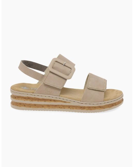 Rieker White Page Wedge Heel Sandals
