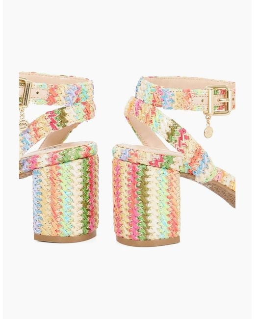 Dune Metallic Lo Memee High Heel Block Sandals