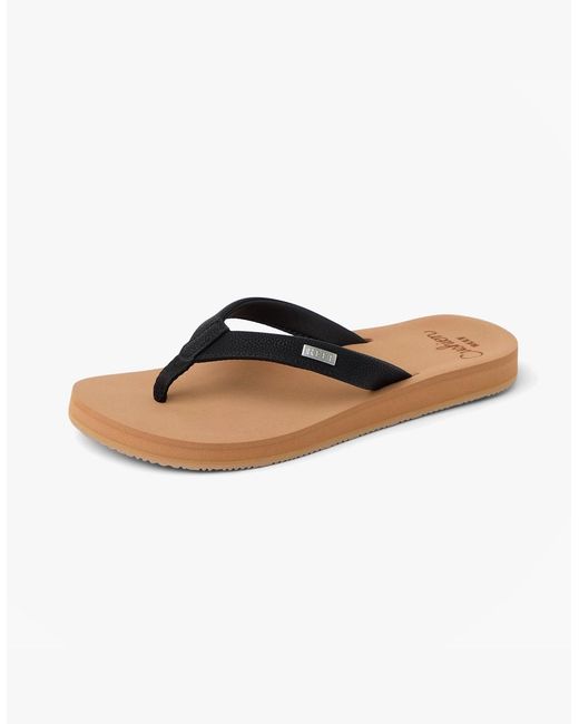 Reef Black Baja Sands Toe-Post Sandals/Tan