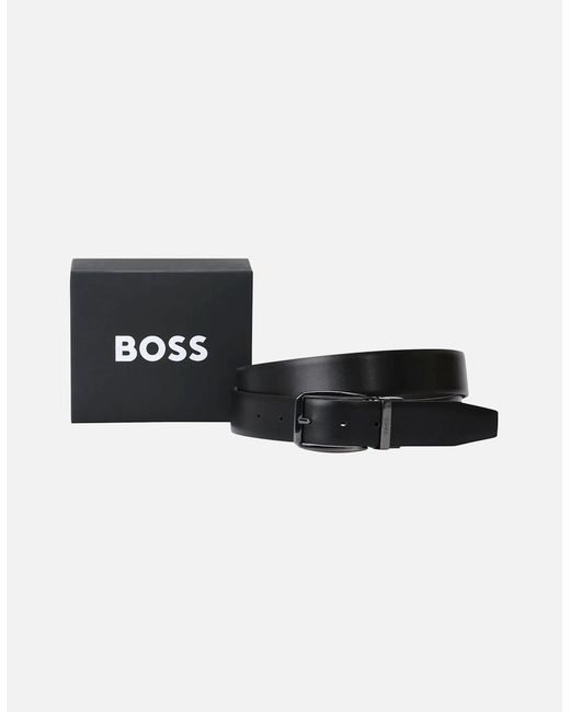 Boss Black Boss Oanto_Or35_Sp Leather Belt Dark for men