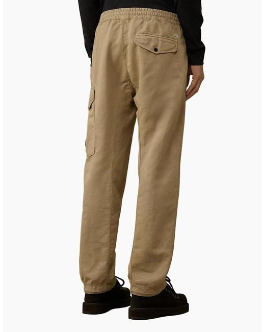 C P Company Natural Cotton/Linen Lens Cargo Pants for men