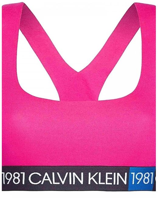 Calvin Klein Pink 1981 Bold Cotton Bralette, Quiver