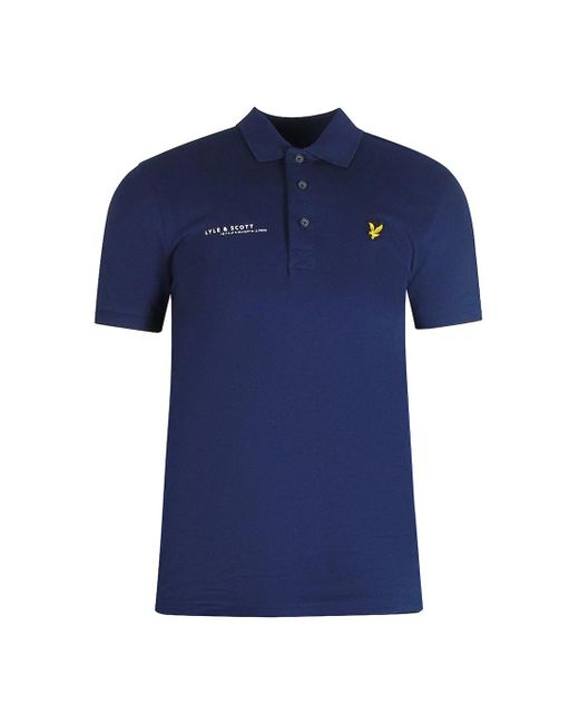 Lyle & Scott Blue Lyle & Scott Co-Ordinate Print Logo Short Sleeved Polo Shirt for men