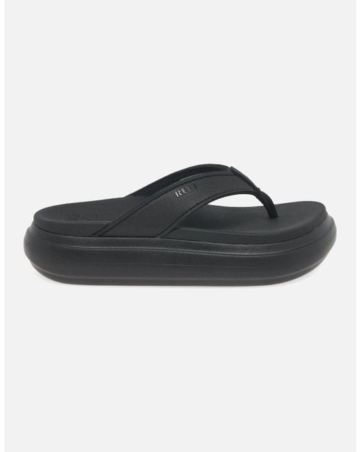 Reef Black Cushion Bondi Toe Post Sandals