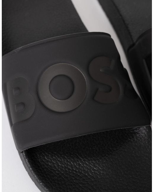 Boss Black Boss Aryeh Italian-Made Slides With Large Logo Detail for men