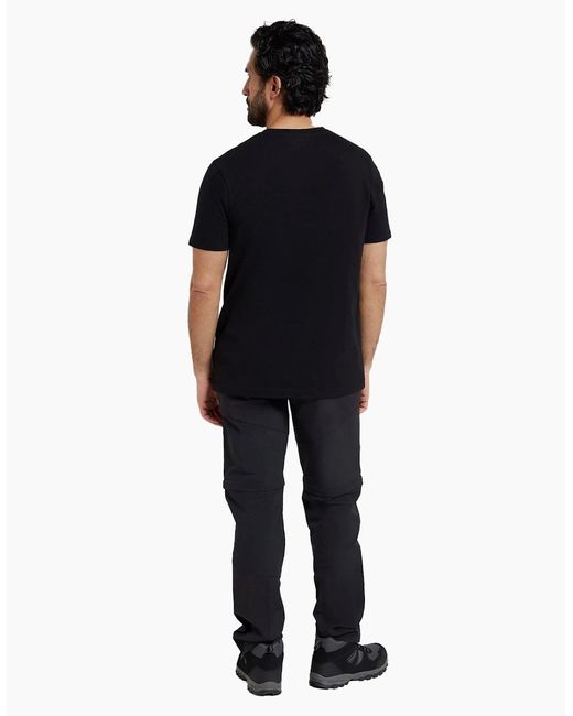 Mountain Warehouse Black Tech Mountains Organic T-Shirt for men