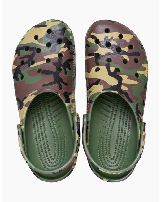 CROCSTM Green Classic Camouflage Eva Army Clogs for men
