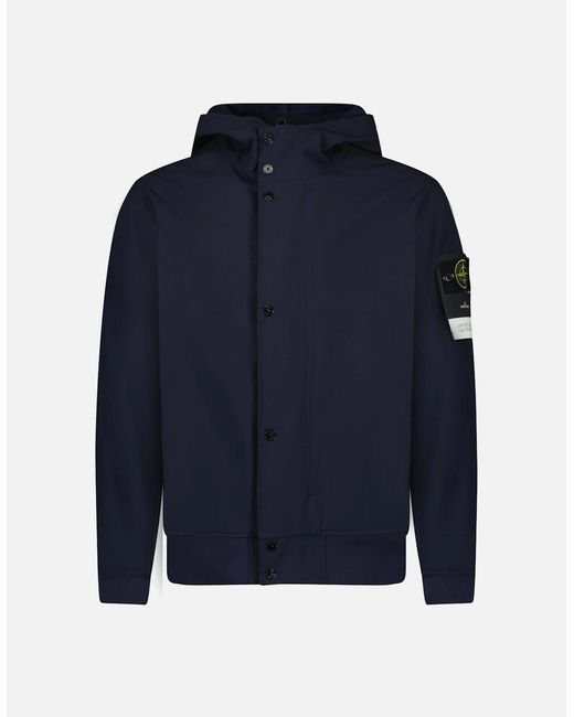 Stone Island Blue Light Soft Shell-R E.Dye Jacket for men