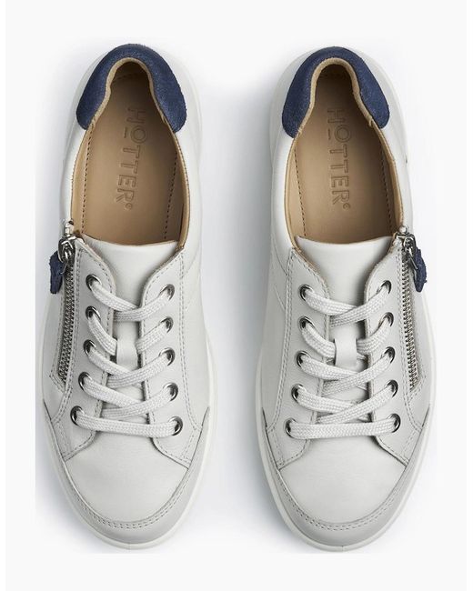 Hotter White Chase Ii Extra Wide Fit Trainers