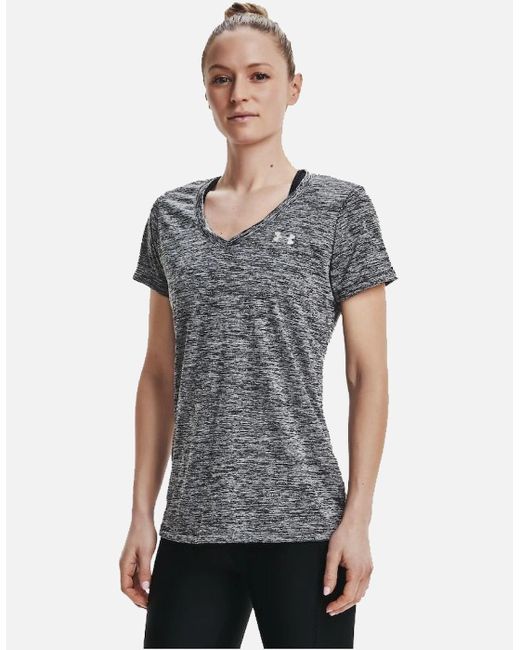 Under Armour Gray Ua Tech Twist V-Neck Loose Fit T Shirt