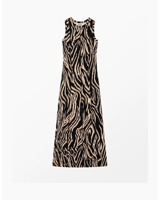 Ro&zo White Zebra Print Seam Detail Jersey Dress