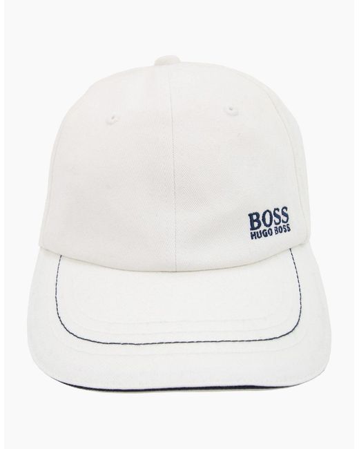 Boss White Embroidered Logo Cap 001 for men