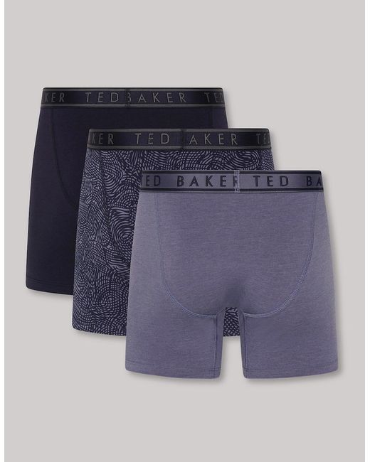 Ted Baker Blue 3-Pack Cotton Boxer Briefs Boxer Briefs for men