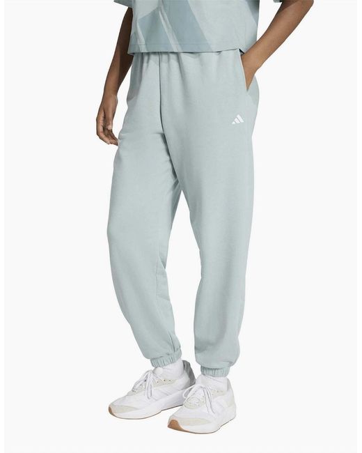 Adidas Blue Fleece Slim Fit Joggers