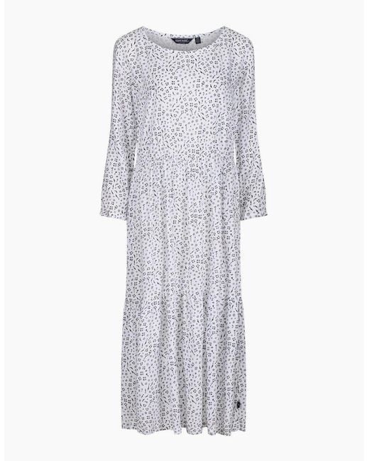 Regatta Gray Briella Scoop Neck Three Quarter Sleeve Midi Tiered Dress