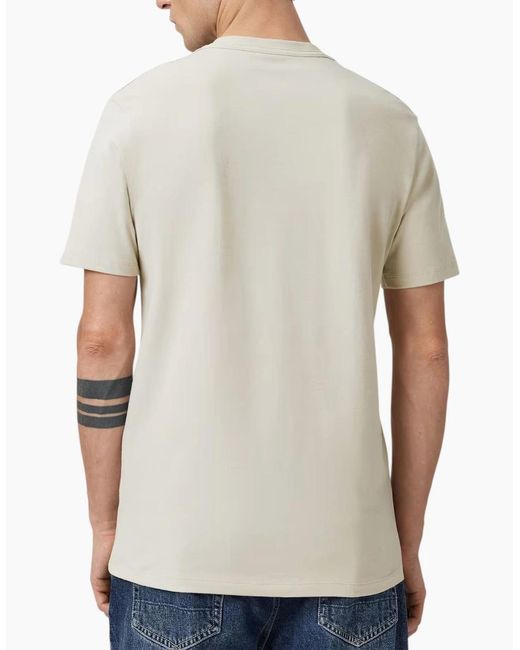 AllSaints Gray T Shirts Lycra Stretch Cotton Crew Neck Short Sleeve Summer Tee for men