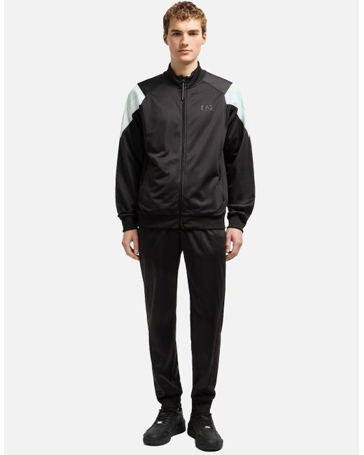 EA7 Black Emporio Armani Visibility 7 Lines Technical Tracksuit for men