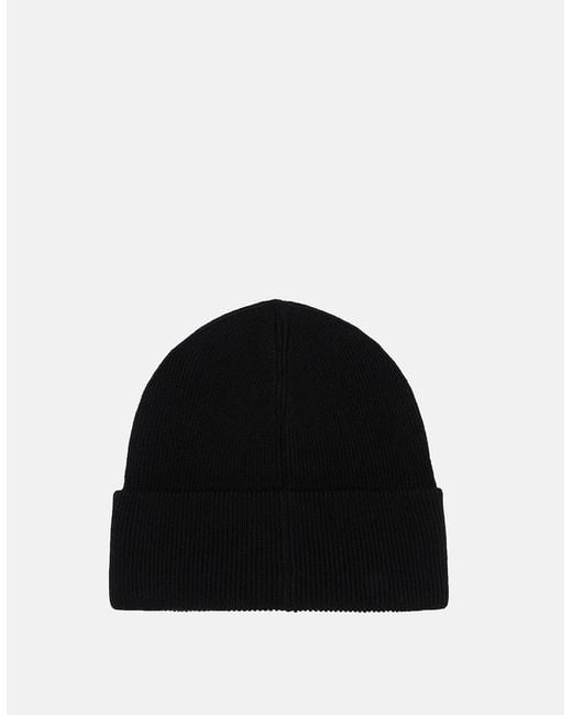 Moose Knuckles Black Logo Icon Beanie Hat for men