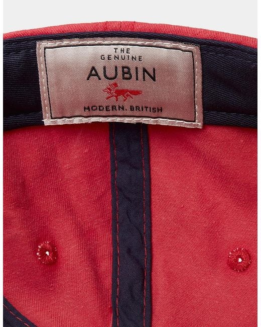 aubi Red Hendwell Washed Twill Cap for men
