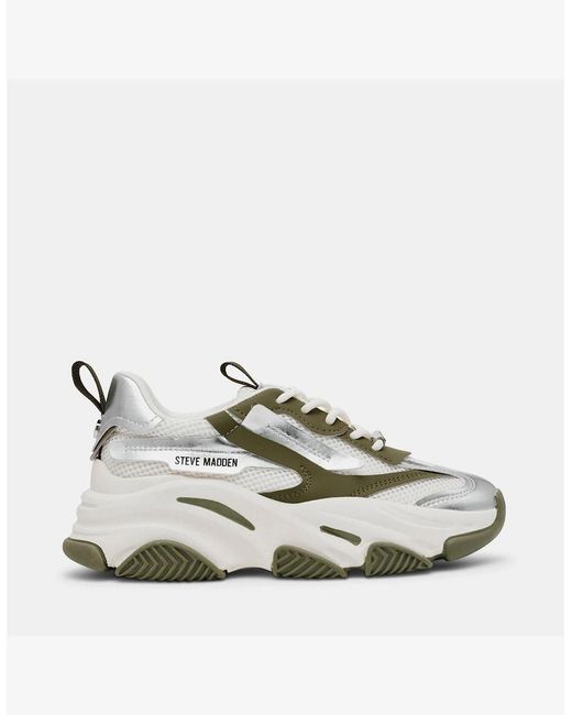Steve Madden White Possession E Lace Up Platform Sneakers