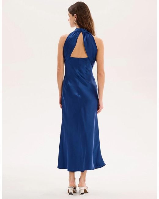 OMNES Blue Seychelles Drape Back Detail Dress