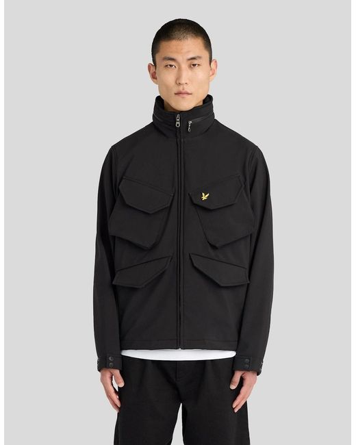 Lyle & Scott Black Softshell Field Jacket for men