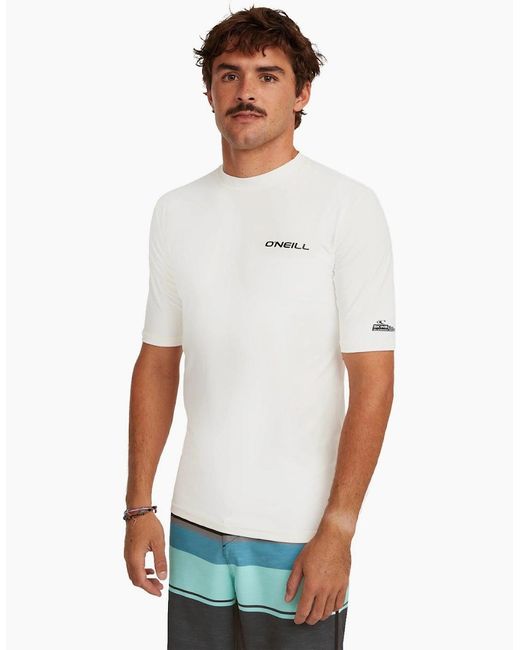O'neill Sportswear White Skins Short Sleeve Rash Vest for men