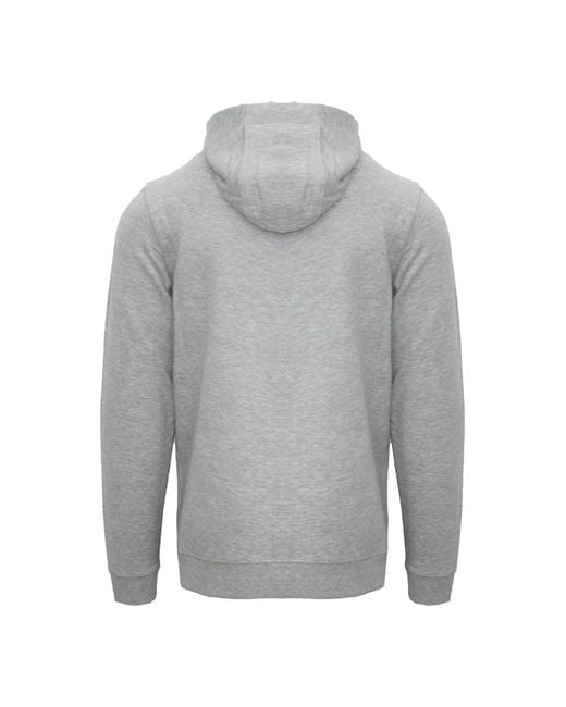 Aquascutum Gray Aldis Emblem Logo Hoodie for men