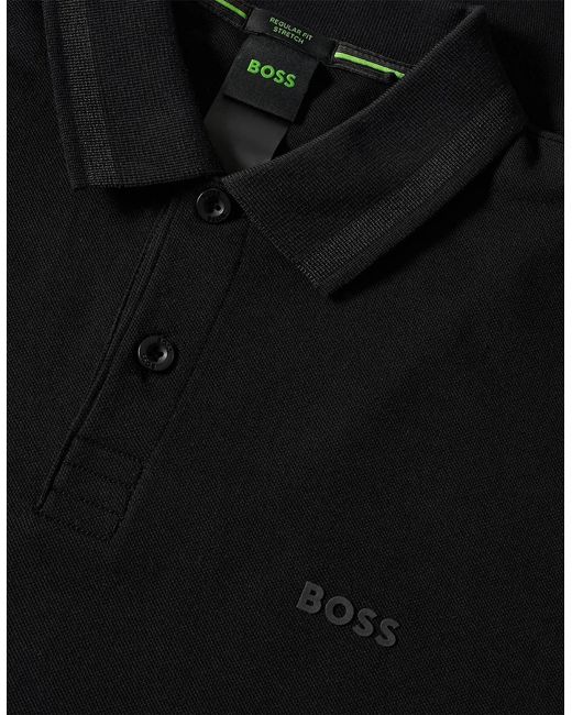 Boss Black Collared Neck Short Sleeve Regular Fit Shirt for men