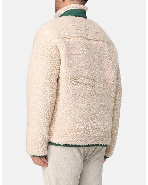 Ralph Lauren Natural Wool Borg Logo Sherpa Zip Through Fleece Ranch Cream for men