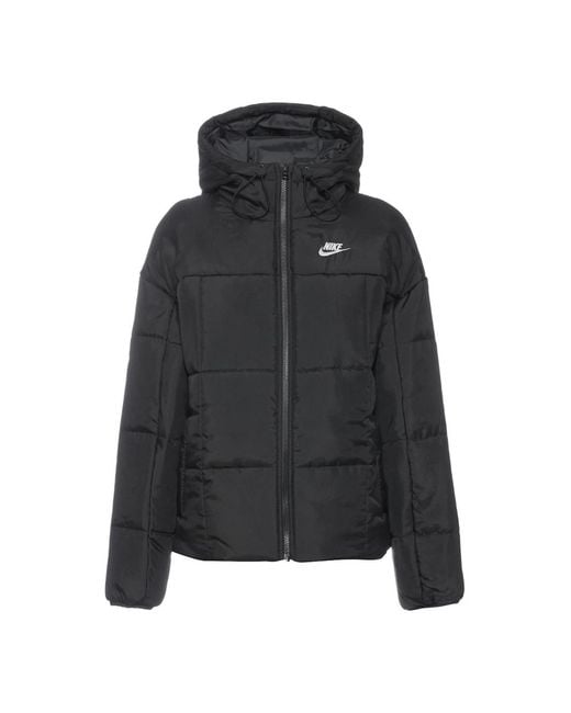 Nike Black Plain Quilted Puffer Jacket