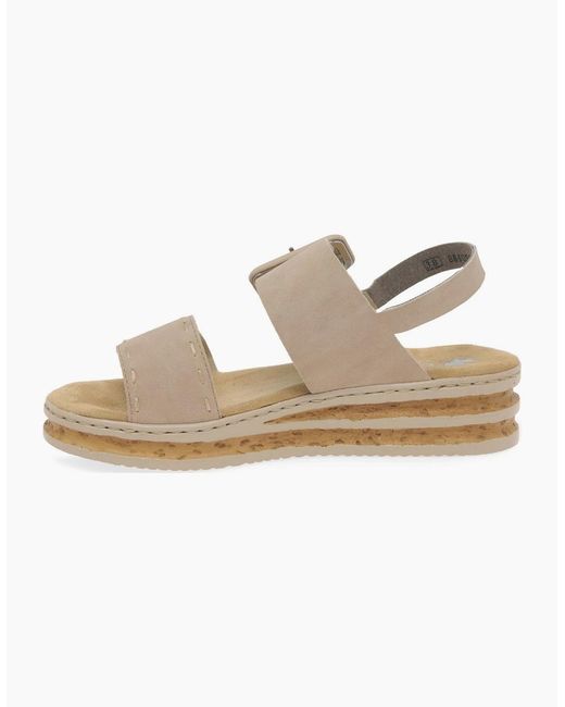 Rieker White Page Wedge Heel Sandals