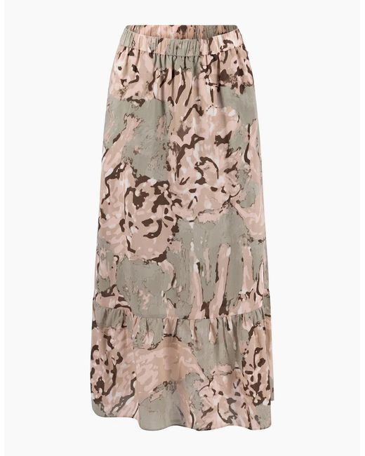 Fynch-Hatton Natural Lion Print Maxi Skirt